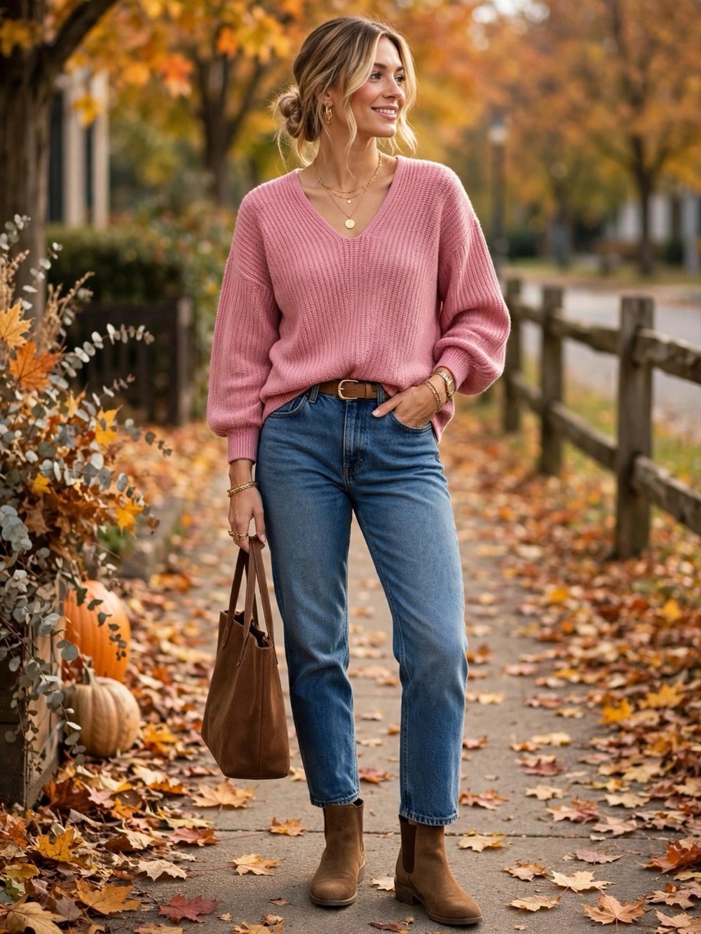 Old Navy Pink V-Neck Knit Sweater 60% Cotton Relaxed Fit | Size XL